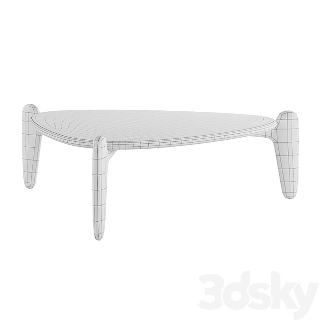 Roche Bobois PULP Triangular cocktail table 3DS Max Model - thumbnail 7