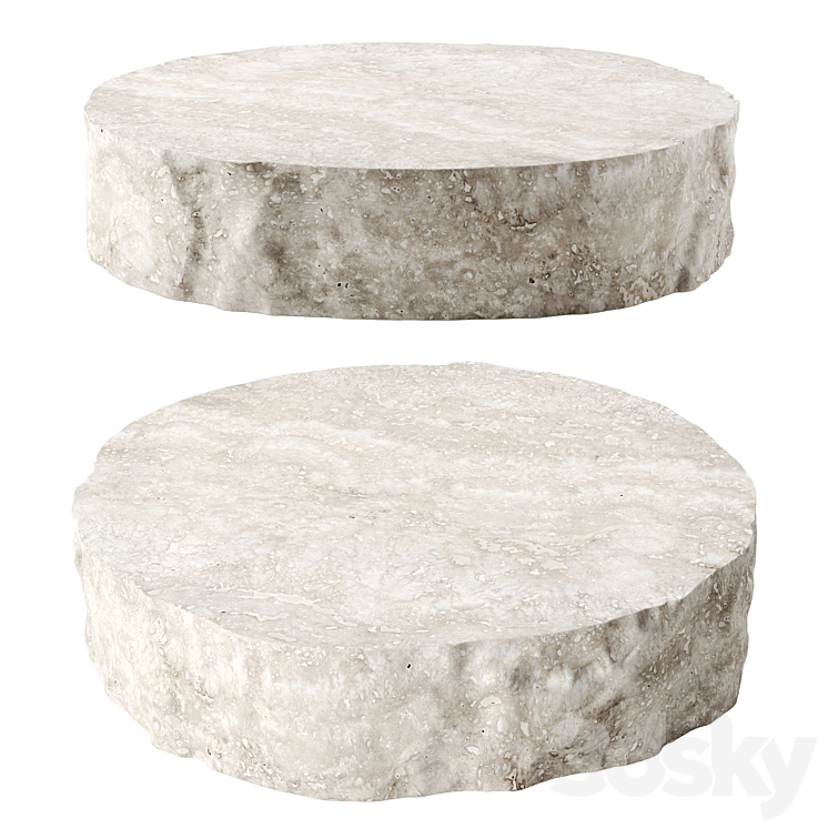 Rock round coffee table 3DS Max Model - thumbnail 1