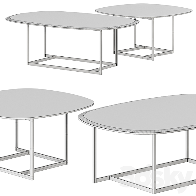 Rolf Benz 932 Coffee Tables 3DS Max Model - thumbnail 2