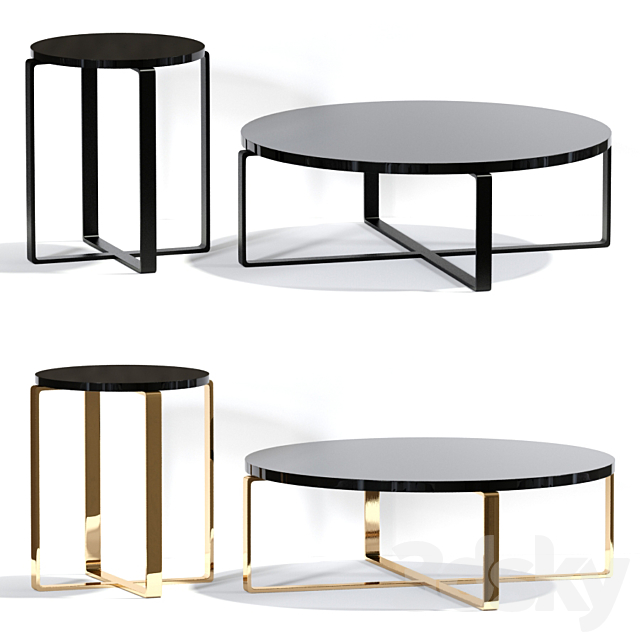 Rosa Round Marble Coffee Table And Sofa Table 3DSMax File - thumbnail 1