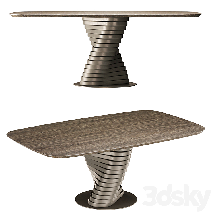 Rotolo Legno table 3DS Max Model - thumbnail 1