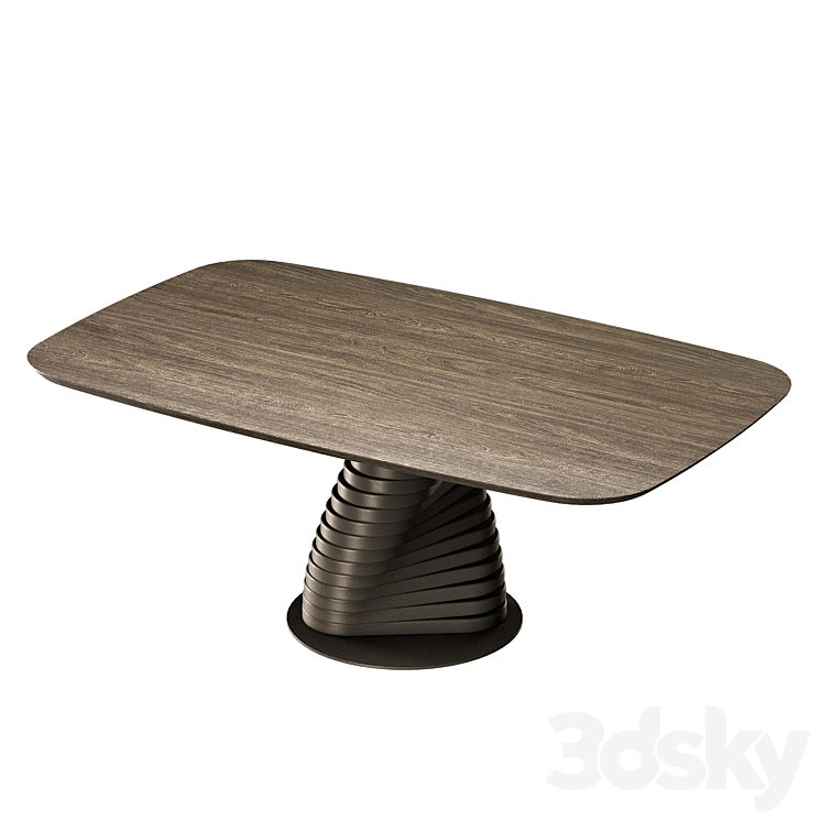 Rotolo Legno table 3DS Max Model - thumbnail 2