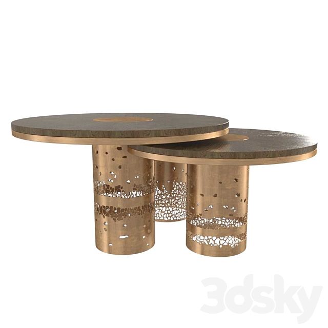 Round alem luxury handmade coffee table deniz tunc design 3DS Max Model - thumbnail 4