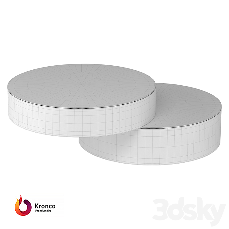 Round coffee table made of Kronco Duet porcelain stoneware 3DS Max - thumbnail 2