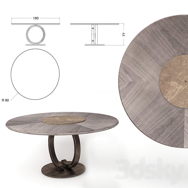 Round Dining Table Blue Moon 3DSMax File - thumbnail 3