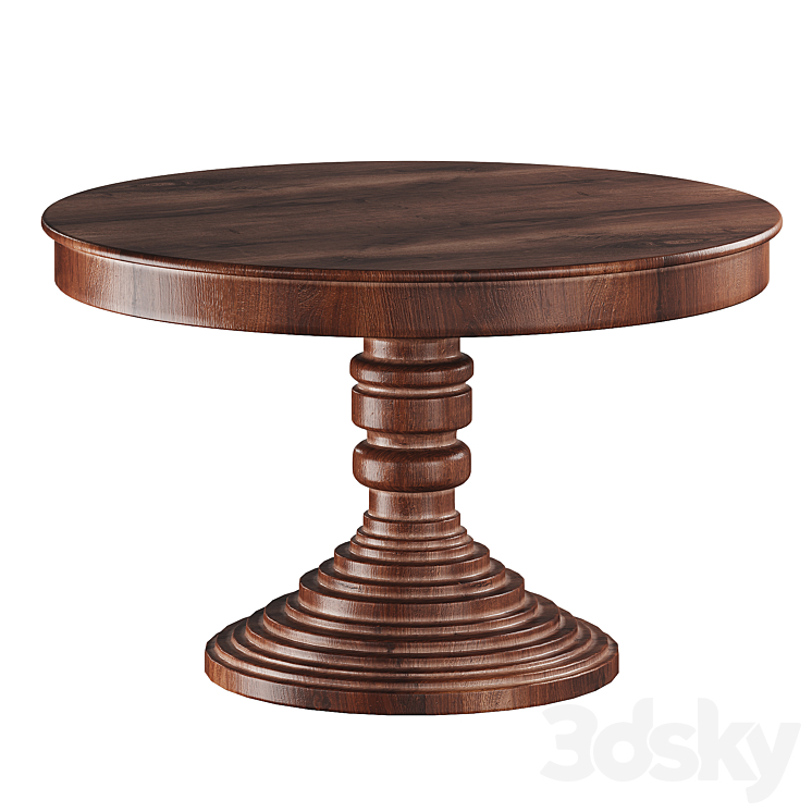 Round dining table in classic style 3DS Max - thumbnail 1