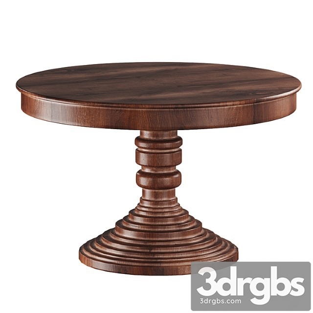 Round Dining Table In Classic Style 3dsmax Download - thumbnail 1