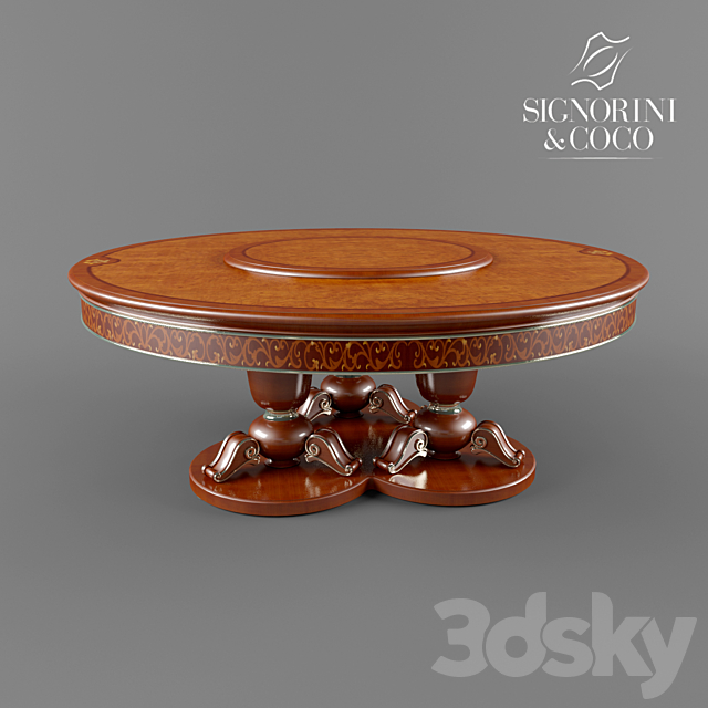 Round dining table Signorini & Coco Bellagio 3DS Max Model - thumbnail 3