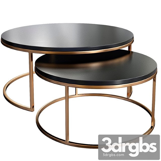 Round nesting coffee table 2 3dsmax Download - thumbnail 1