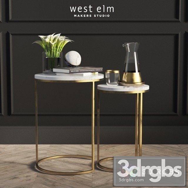 Round Nesting Side Tables Set 3dsmax Download - thumbnail 1