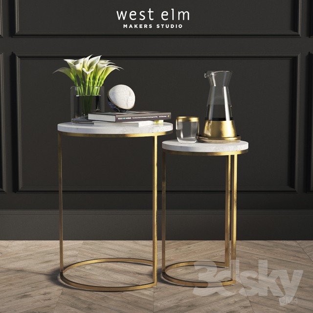 Round Nesting Side Tables Set West Elm 3DS Max - thumbnail 3