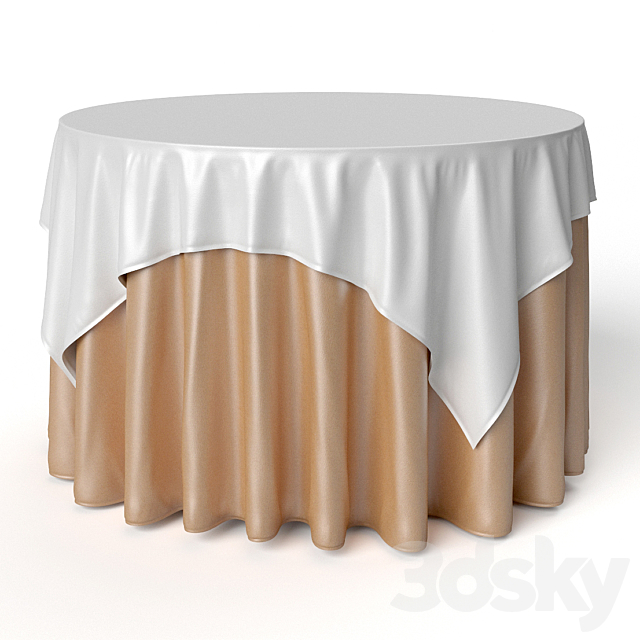 Round Tablecloth Oriental Restaurant 3DS Max Model - thumbnail 2