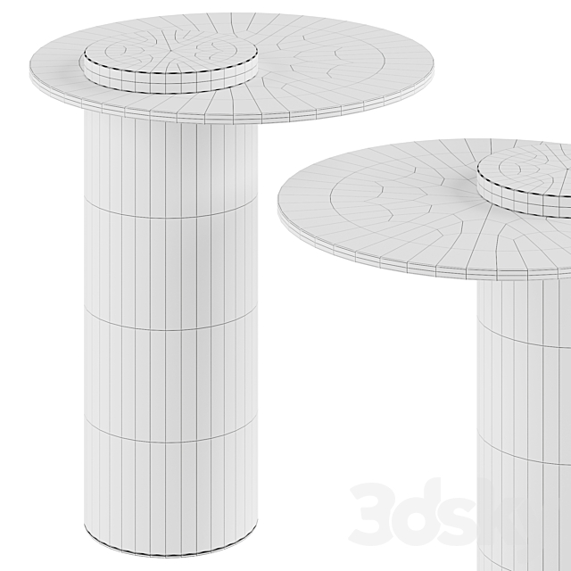 Round Terrazzo Base | side table 3DS Max Model - thumbnail 2