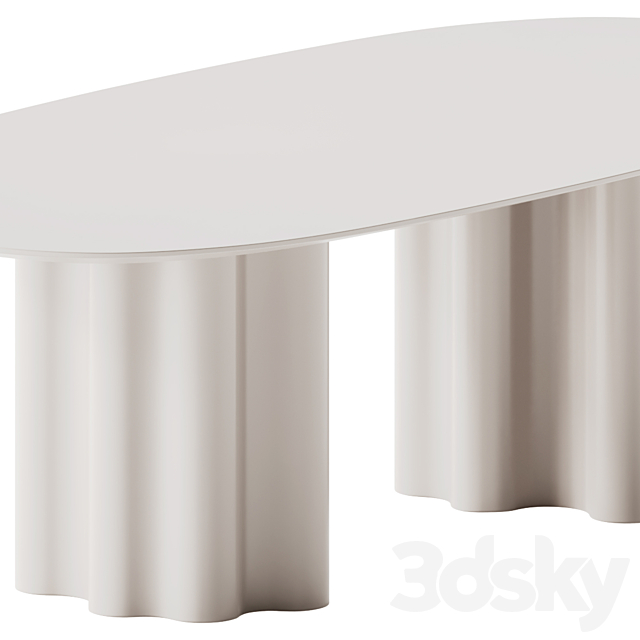 Saba Italia Teatro Magico Oval Table Separate bases 3ds Max - thumbnail 3