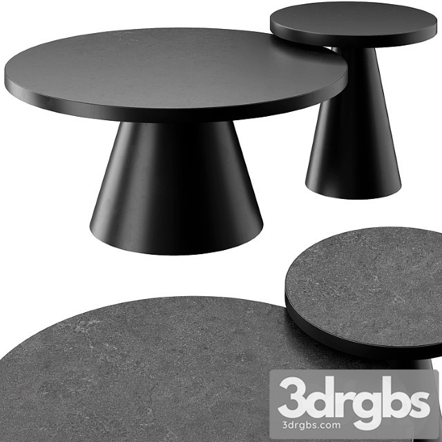 Salontafel Leeds Rond Zwart Keramiek Coffee And Side Table 3dsmax Download - thumbnail 1