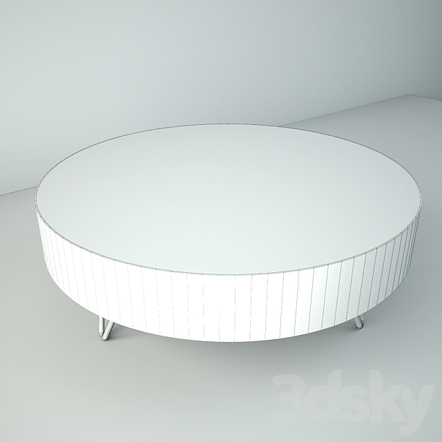 Salvaged Round Pinwheel Coffee Table 3DS Max Model - thumbnail 3