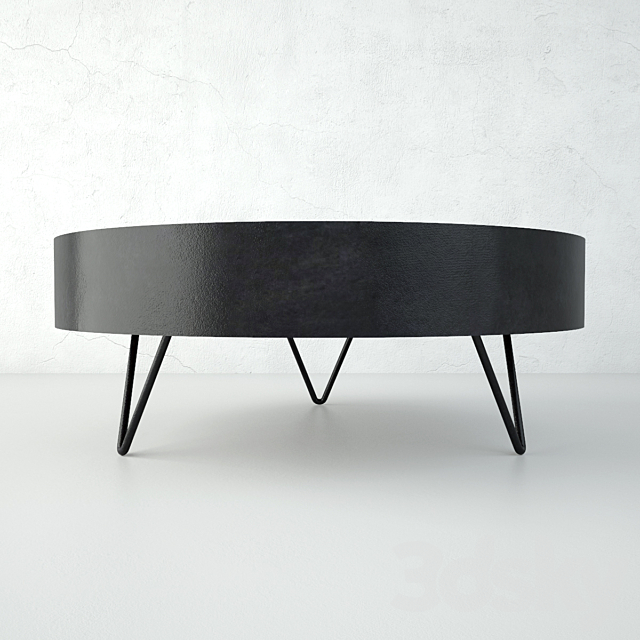 Salvaged Round Pinwheel Coffee Table 3DS Max Model - thumbnail 4