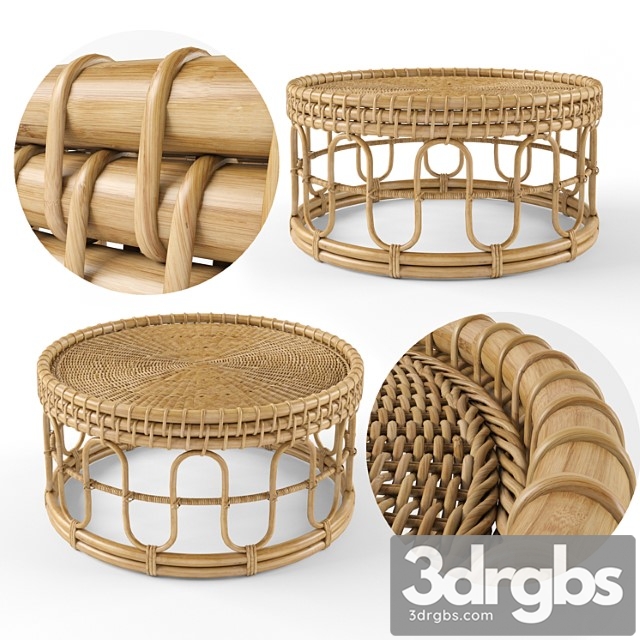 Samson Rattan Coffee Table 80 Natural 3dsmax Download - thumbnail 1