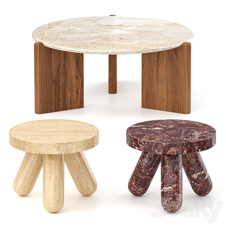 Santoro and Jaxx – Coffee and Side Tables 3DS Max Model - thumbnail 1