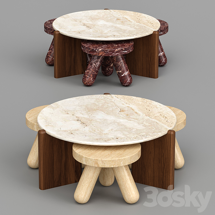 Santoro and Jaxx – Coffee and Side Tables 3DS Max Model - thumbnail 2