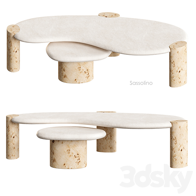 Sassolino coffee table Crate&Barrel 3ds Max - thumbnail 2