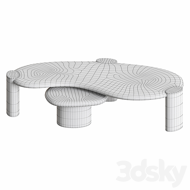 Sassolino coffee table Crate&Barrel 3ds Max - thumbnail 3