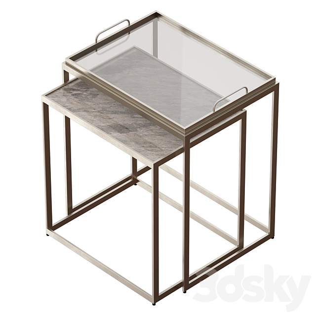 Saylor Nesting End Tables (Crate and Barrel) 3DS Max Model - thumbnail 2