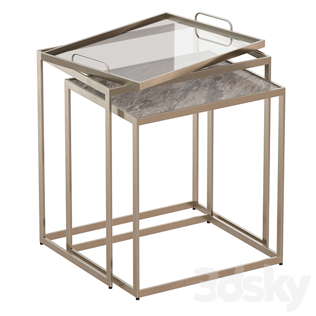 Saylor Nesting End Tables (Crate and Barrel) 3DS Max Model - thumbnail 3