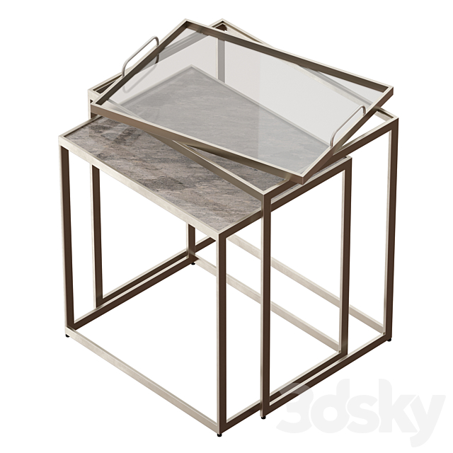 Saylor Nesting End Tables (Crate and Barrel) 3DS Max Model - thumbnail 4