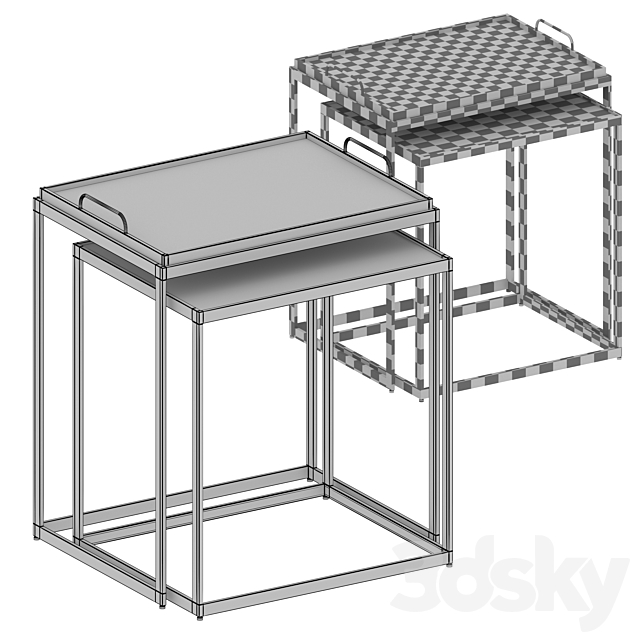 Saylor Nesting End Tables (Crate and Barrel) 3DS Max Model - thumbnail 5