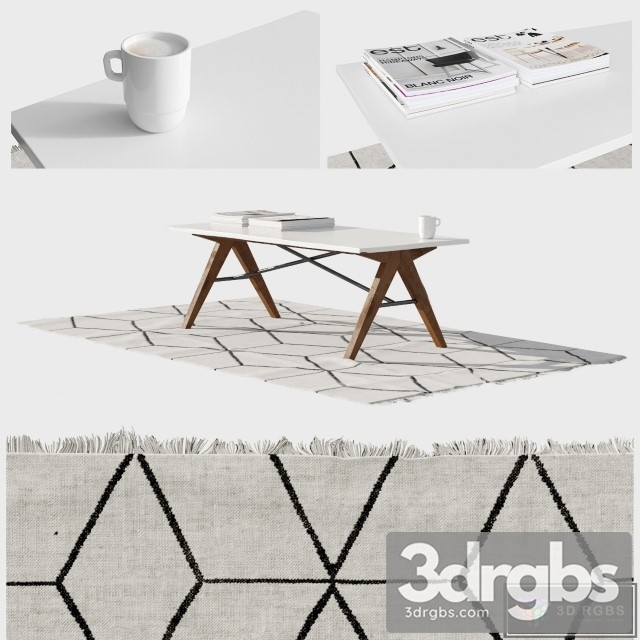 Scandinavian Coffe Table 3dsmax Download - thumbnail 1