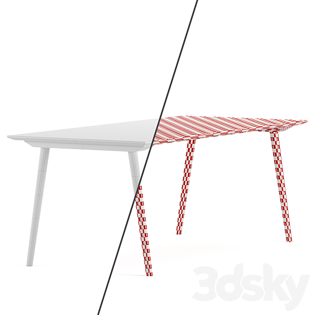 Scandinavian table 3DS Max Model - thumbnail 5