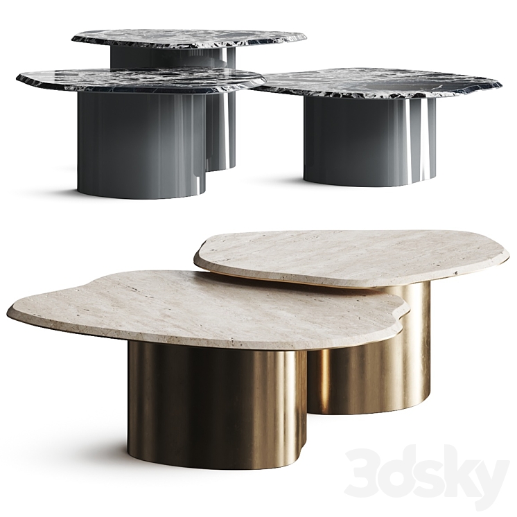 Secolo Fragment Coffee Tables 3DS Max Model - thumbnail 1