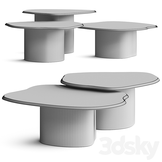 Secolo Fragment Coffee Tables 3DS Max Model - thumbnail 4