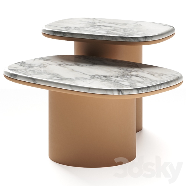 Secolo Gemini Coffee Tables 3DS Max Model - thumbnail 3