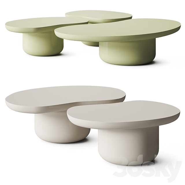 Secolo Laghi Monochrome Coffee Tables 3ds Max - thumbnail 1