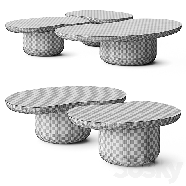 Secolo Laghi Monochrome Coffee Tables 3ds Max - thumbnail 3