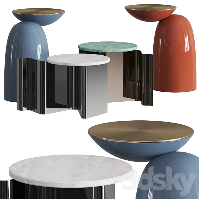 Secolo Pingu and Sketch Coffee & Side Tables 3DSMax File - thumbnail 1