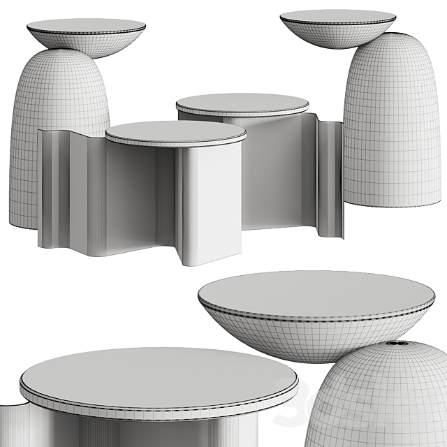 Secolo Pingu and Sketch Coffee & Side Tables 3DSMax File - thumbnail 2