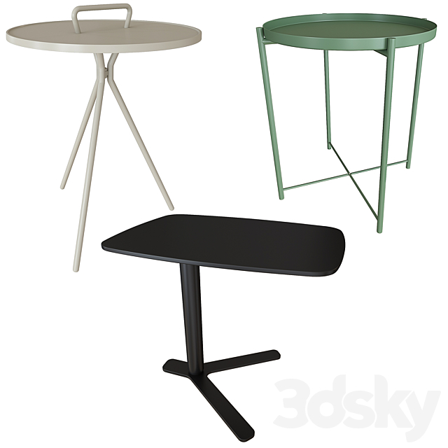 Set coffee table 002. IKEA GLADOM. YO Lapalma. Jersey 3DSMax File - thumbnail 1