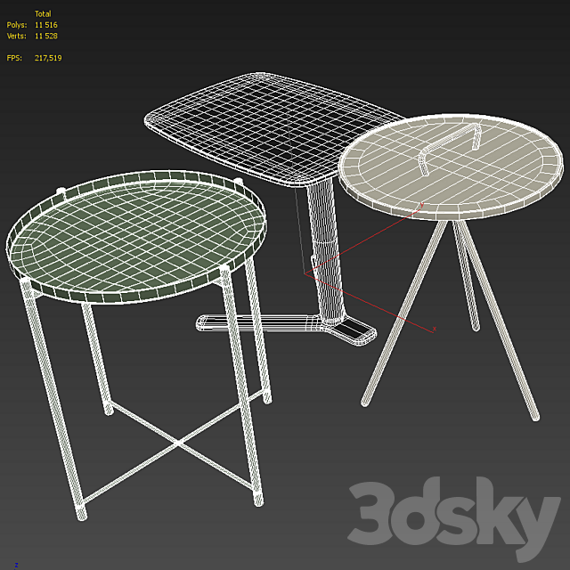 Set coffee table 002. IKEA GLADOM. YO Lapalma. Jersey 3DSMax File - thumbnail 2