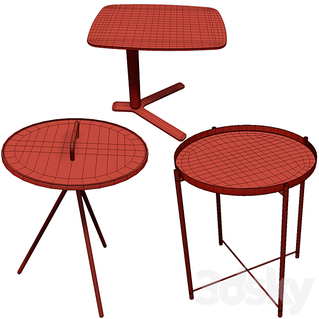 Set coffee table 002. IKEA GLADOM. YO Lapalma. Jersey 3DSMax File - thumbnail 5