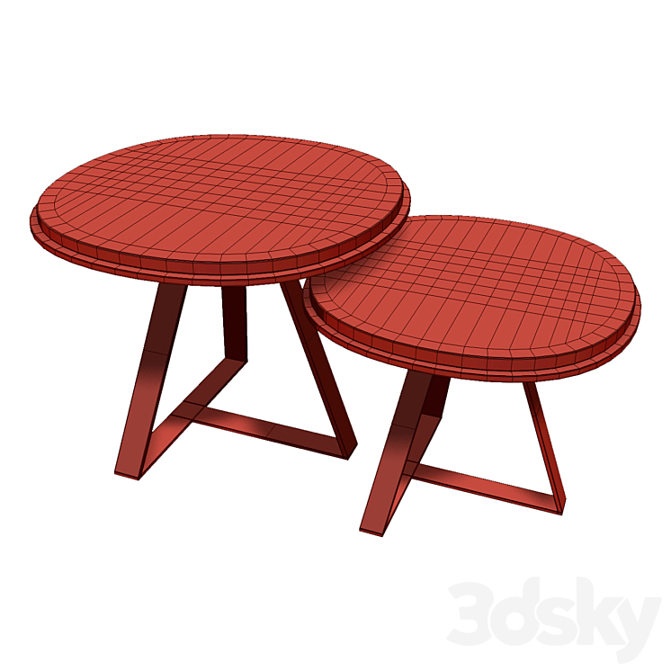 Set coffee table 003. BOOK ONE & TWO. Meridiani JUDD 3DS Max - thumbnail 2