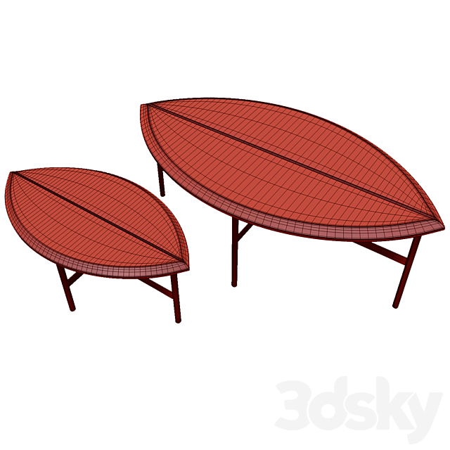 Set coffee table 003. BOOK ONE & TWO. Meridiani JUDD 3DSMax File - thumbnail 3