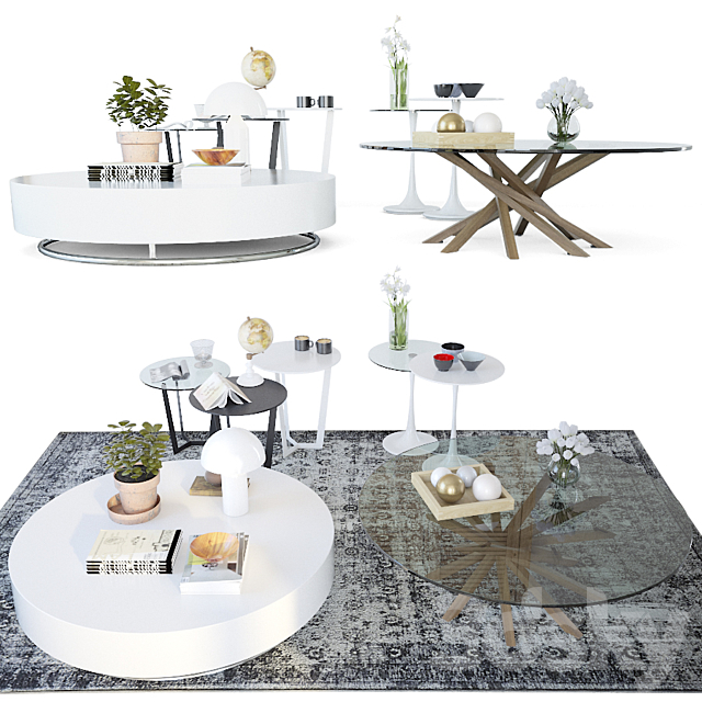 Set coffee tables Sattelan Italia 2 3DSMax File - thumbnail 1