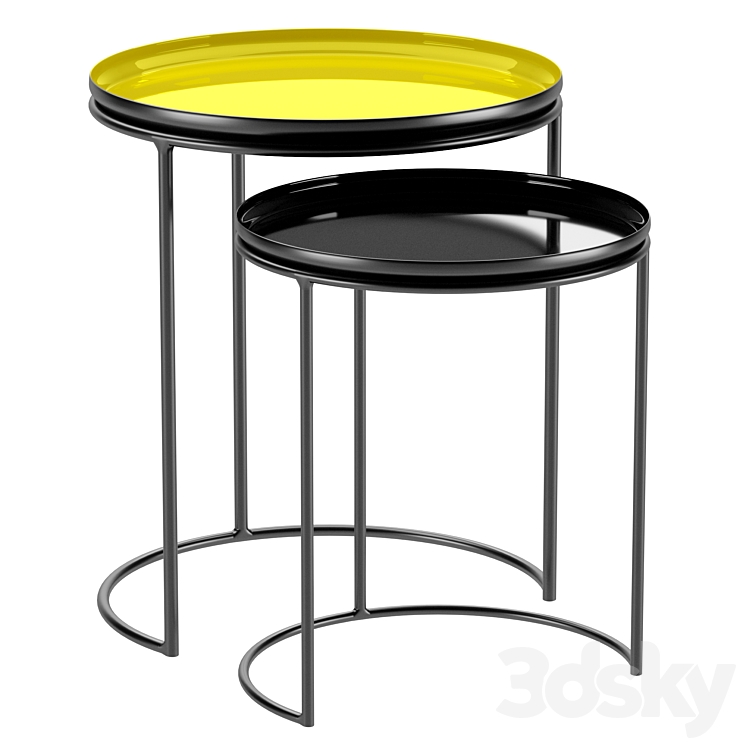 Set of 2 round coffee tables Tivara 3DS Max - thumbnail 1