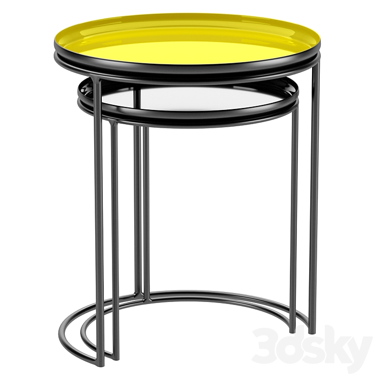 Set of 2 round coffee tables Tivara 3DS Max - thumbnail 2