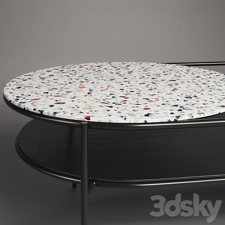 Set of 3 Woud Verde Coffee Tables 3DS Max - thumbnail 2