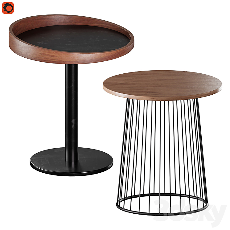 Set of coffee tables 3DS Max Model - thumbnail 3