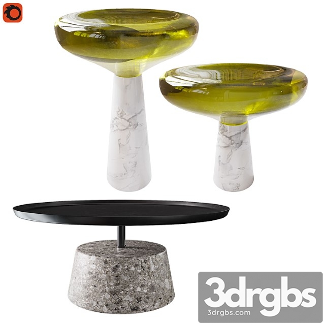 Set Of Coffee Tables 3dsmax Download - thumbnail 1